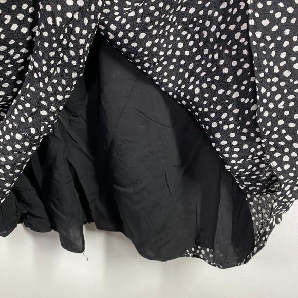 Tibi Black Cream Polka Dot Printed Long Sleeve Mini Dress Women's Size 4 - Picture 9 of 11